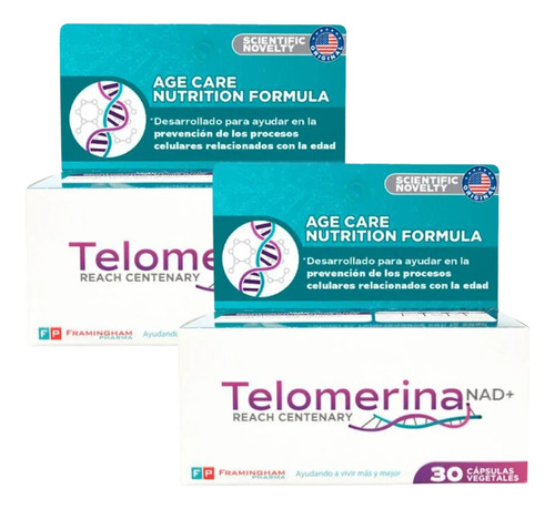 Combo X 2 Telomerina Nad+ Protector Adn Original - Antiage