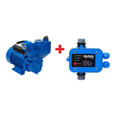 Bomba Autocebante 1\u002F2 Hp At60 Igoto + Automático Amc10 Igoto Color Azul Fase Eléctrica Monofásica Frecuencia 60 Hz | Envío gratis