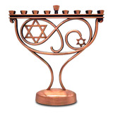 Menorah/candelabro Ner Mitzvah Cobre