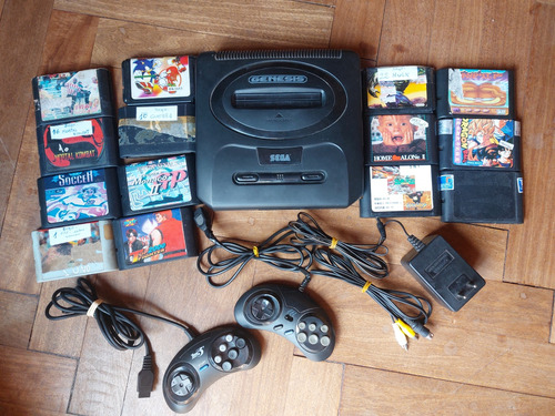 Sega Consola Genérica 16 Bits Con Cables Y 14 Juegos 2 Joyst