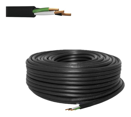 50 Mts Cable Uso Rudo Calibre 3 X 16 100% Cobre Argos 