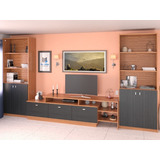 Combo Mesa Rack Tv + 2 Bibliotecas Living Modular Moderno