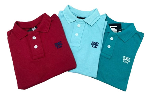 Kit 03 Camisa Gola Polo Infantil Menino Do 3 Ao 14 Polo Luxo