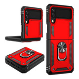 Funda Para Samsung Galaxy Z Flip 3 Super Resistente Roja