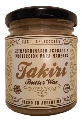 Butter Wax Takiri - Cera Lustre & Protección Maderas, Cueros