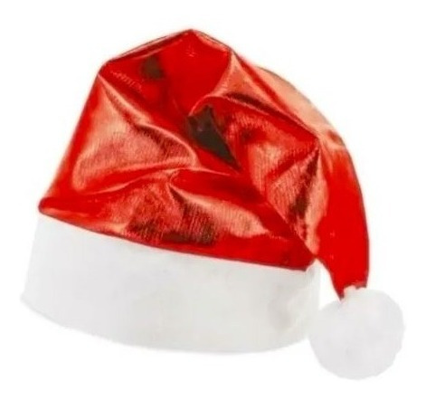 18 Gorros Navideños Santa Claus Metálico Colores Navidad