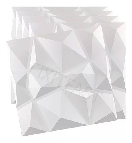 Panel 3d Decorativo 30x30cm Paquete 12pz Pared Blanca