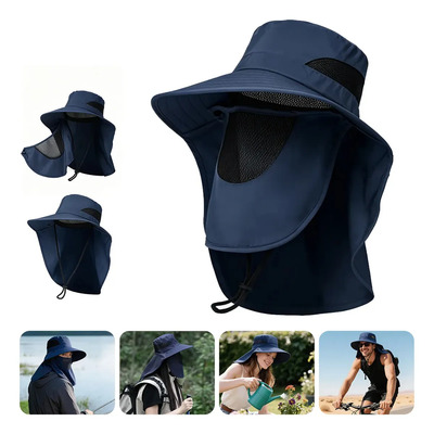 Vanance Gorra Sombrero Para El Sol Con Uv Proteccion Cuello Y Cara De Campismo Ajustable Color Azul Sombrero Táctico Sombrero De Pescador Verano Sombrero De Secado Rápido Un Lisa
