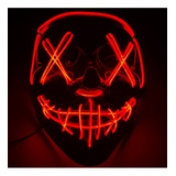 Mascara Led Neon Halloween Terror Cosplay Balada Carnaval Cor Vermelho
