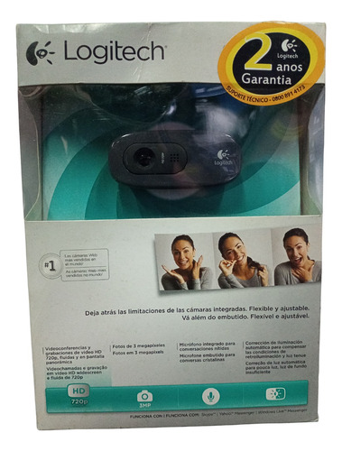 Webcam Hd Com Microfone Embutido C270 Logitech Preto