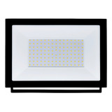 Refletor Economax Led 100w Slim Preto 6,5k 6000h