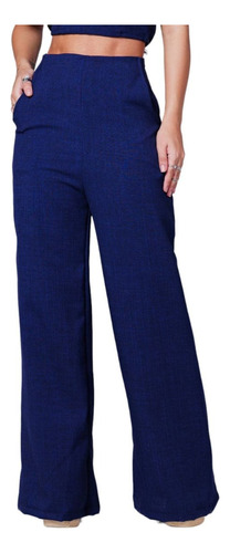 Calça Feminina Pantalona Em Linho Premium Luxo Elegante
