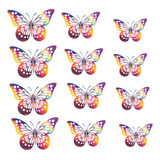 12 Pegatinas De Pared Con Diseño De Mariposas Magnéticas Par