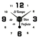 Reloj De Pared 3d 100 X 100 Cm  Grande Con Péndulo  + Frase 