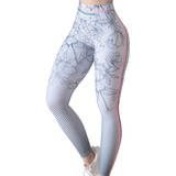 Leggins Deportivo Gala Sport Blanco Flores Licra Colombiana 