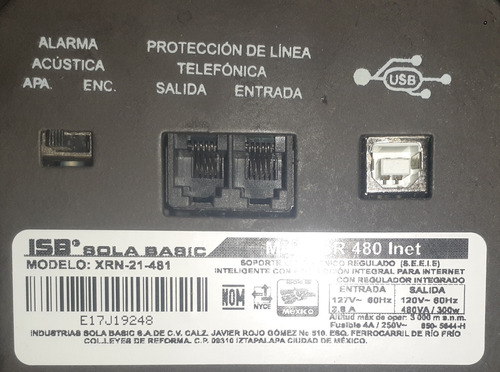 Isb Sola Basic Xrn-21-481 127v 480va  Usado