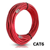 Cabo De Rede Vermelho Cat6 Ethernet Lan 15 Metros - Montado