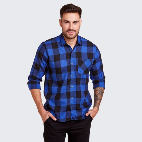 Camisa Xadrez Masculina Blusa Flanelada Adulto Cowboy