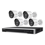 Kit Nvr 8ch 4k + 4 Cámaras Ip 2mp Colorvu Poe Hikvision 