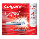 Crema Dental Colgate Luminous White 4 Pzas De 75 Ml C/u