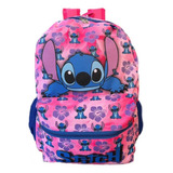 Mochila Lilo & Stich Escolar Juvenil Costa Envio Hj Rosa