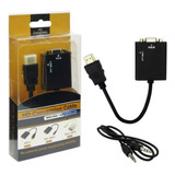 Convertidor Hdmi-vga Con Cable De Audio 3.5mm En Caja De Pvc