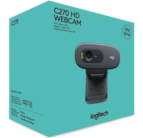 Câmera Webcam Logitech C270 Hd Com 3 Mp Widescreen 720p