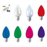 Foco Vela Led Mini C7 0.5w E12 Filamento Led Colores 10pz