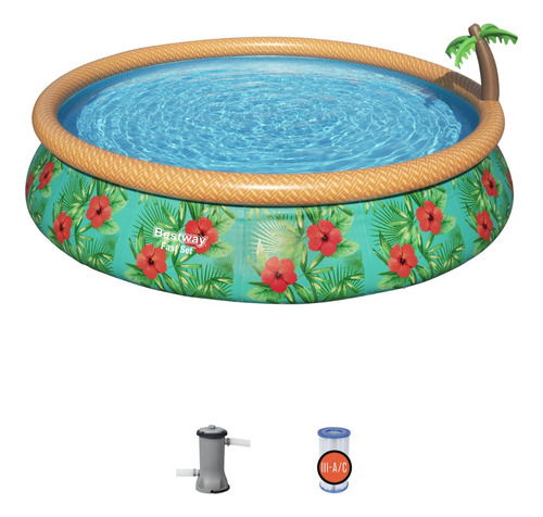 Piscina Semi Inflable 57415 Bestway  Paradise Palms 4.57mts 