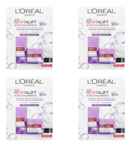 Loreal Revitalift Sérum & Hidrante Ácido Hialurónico - 4 Paq