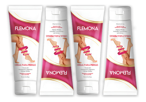 Flemona | Crema Para Las Varices | Piernas | Cuatro (4) Pack