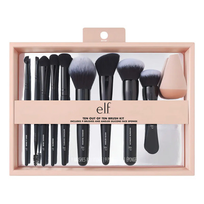 Elf Set De Brochas 10pz Ten Out Of Ten Brush Set Color Negro | Envío gratis