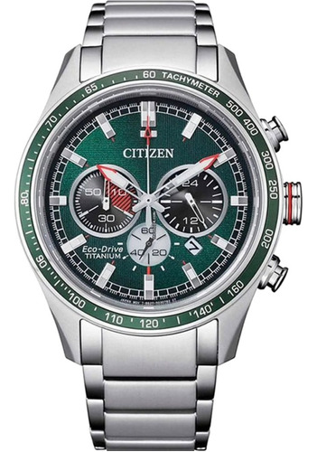 Reloj Hombre Citizen Super-titanium Dial Verde Crono Ca4497