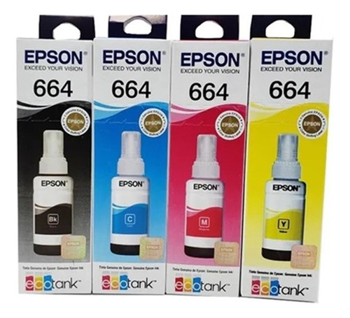 Kit Tinta Original Epson L120 L395 T644 L121 L375 L555 L365 