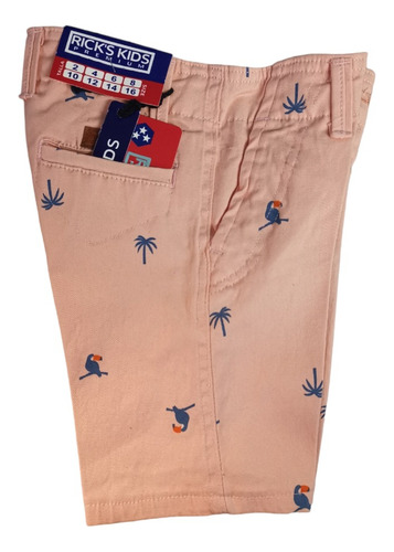 Bermuda Short De Niño Tipo Casual Estampada Gabardina