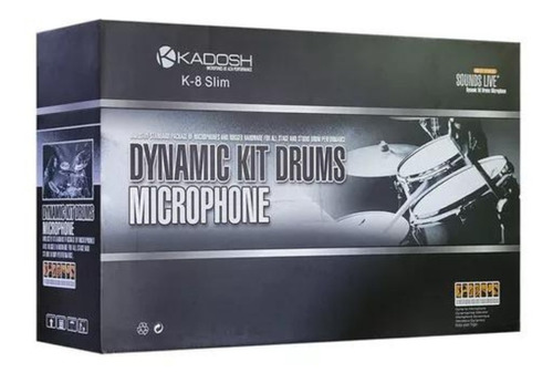 Kit Microfone Para Bateria Kadosh K-8 Slim Com 8 Peças