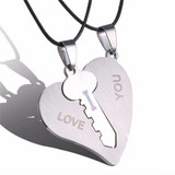 Collar 2 En 1 Yin Yang Key Of Heart I Love You Parejas Novio