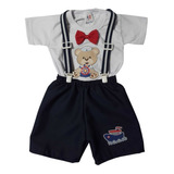 Fantasia Marinheiro Conjunto Roupa Infantil Menino Urso Azul