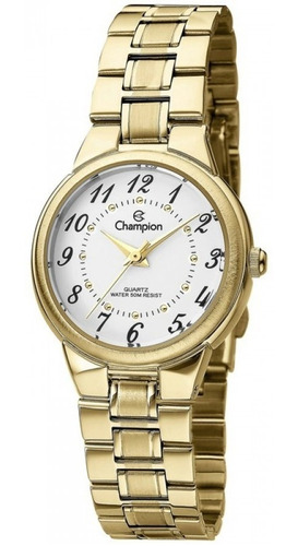 Relógio Analógico Champion Ch26882h Dourado Ch 26882 Branco