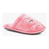 Pantufa Leffa Infantil Pelúcia Gatinha Gato Rosa 719