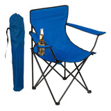 Silla Plegable De Playa, Campamento Y Exteriores Con Funda. Color Azul