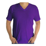 Camisetas Cuello En V En Colores - Algodón 180 Gramos Unisex