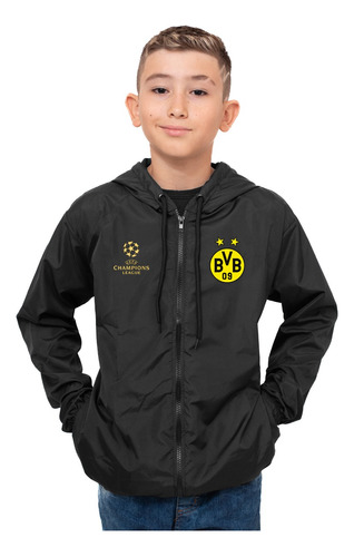 Corta Vento Infantil Borussia Dortmund Impermeável Menino