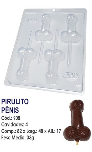 Kit 5 Forma Bwb P/ Pirulito Pênis Cód. 908 Tema Erótico Mpfe