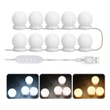 Juego De Luces De Espejo Vanity Led 10 Bombillas Ajustables