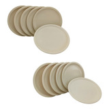 Plato Trinche Tipo Plástico Melamina Beige 16 Cm 12 Piezas