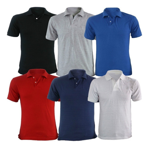 Pack 3  Polera Pique Unisex Manga Corta Varios Colores