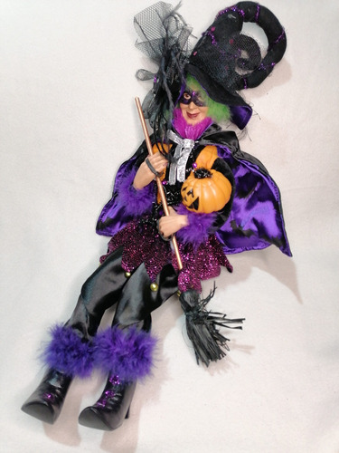 Figura Muñeca Bruja Calabaza Halloween 50cm.