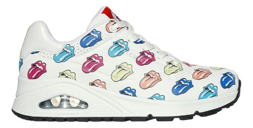 Tenis Skechers Rolling Stones: Uno 177964 Blanco Unisex Moda