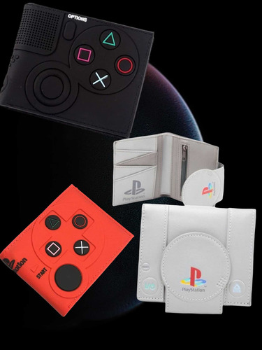 Billetera Play Station Modernas Con Detalles Joystick Y Mas+